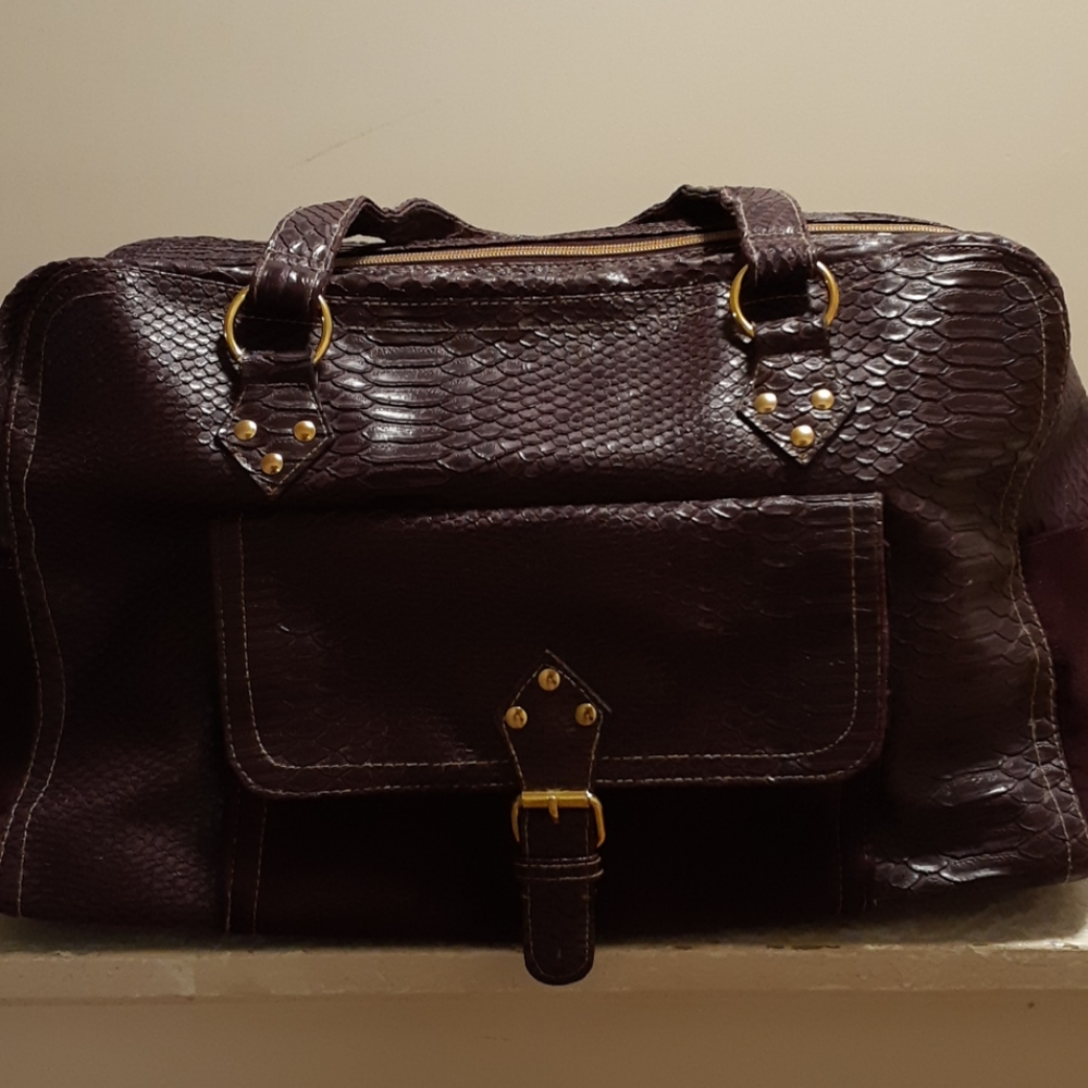 Elizabeth Arden Purple Bag Snake Faux Leather / S